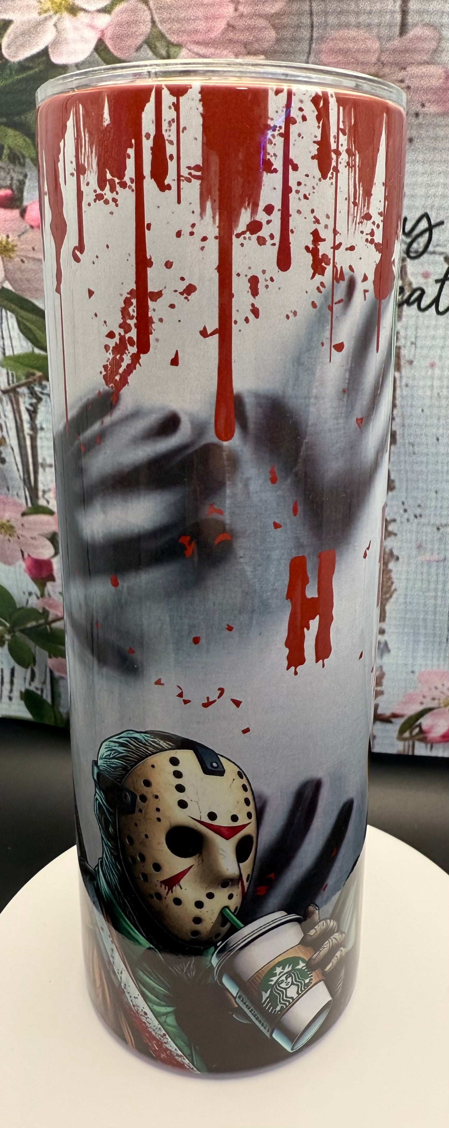 20 oz Stainless Steel Tumbler - Scary Starbucks