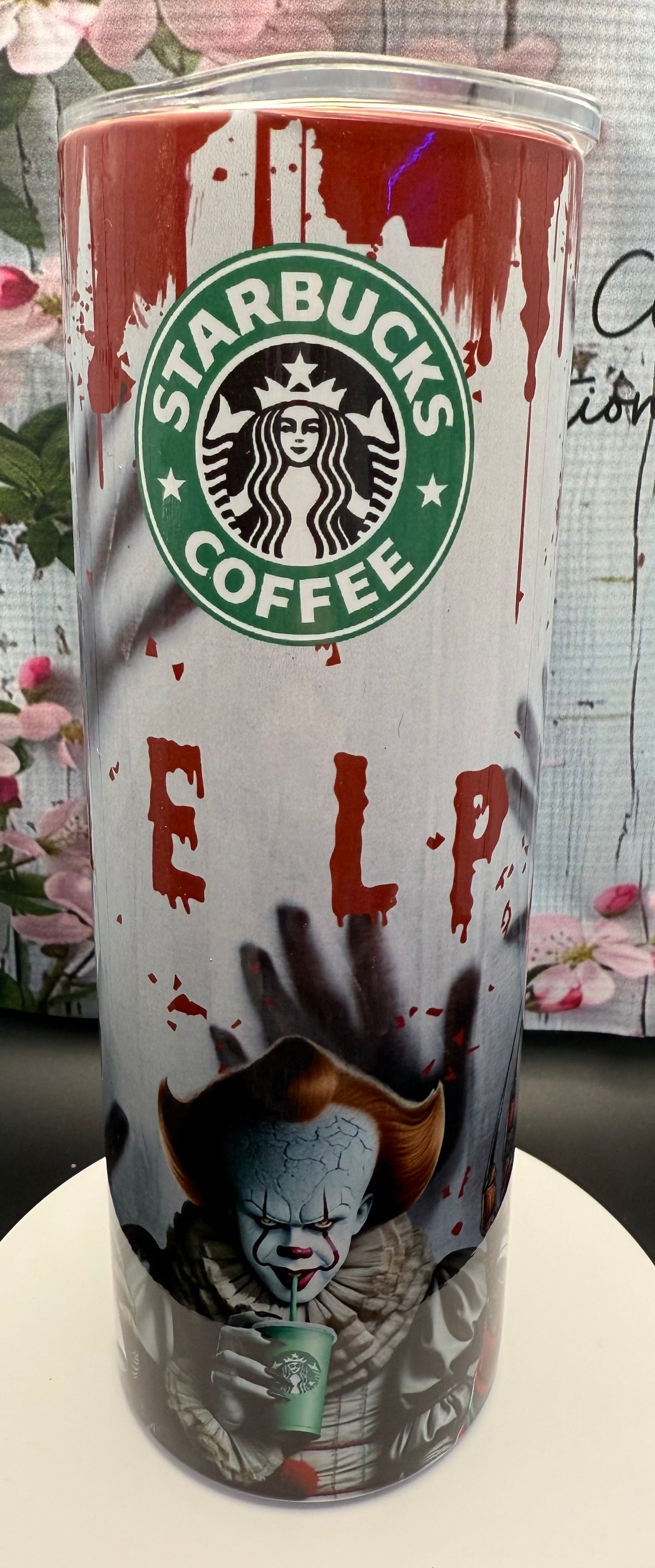 20 oz Stainless Steel Tumbler - Scary Starbucks
