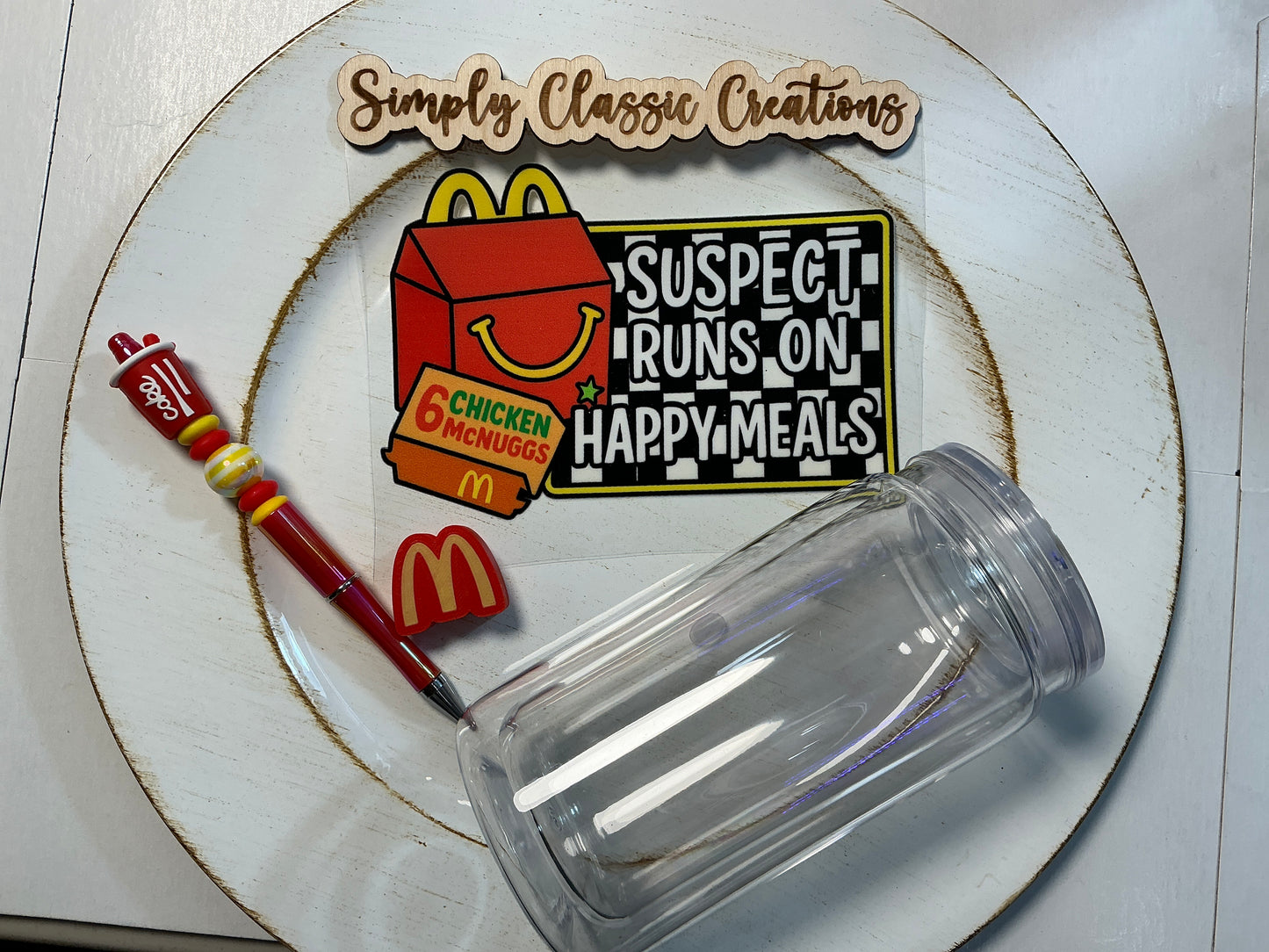 16 oz Acrylic Tumblers with Pen & Keychain Set - McDonald’s w/Coke