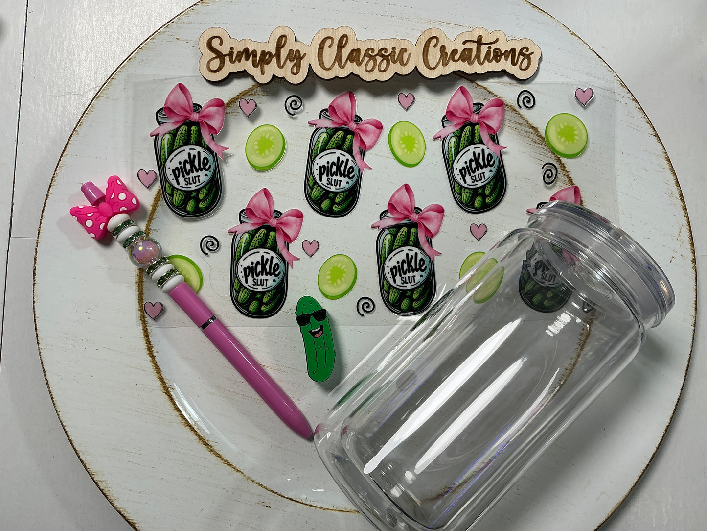 16 oz Acrylic Tumblers with Pen & Keychain Set - Pickle Slut