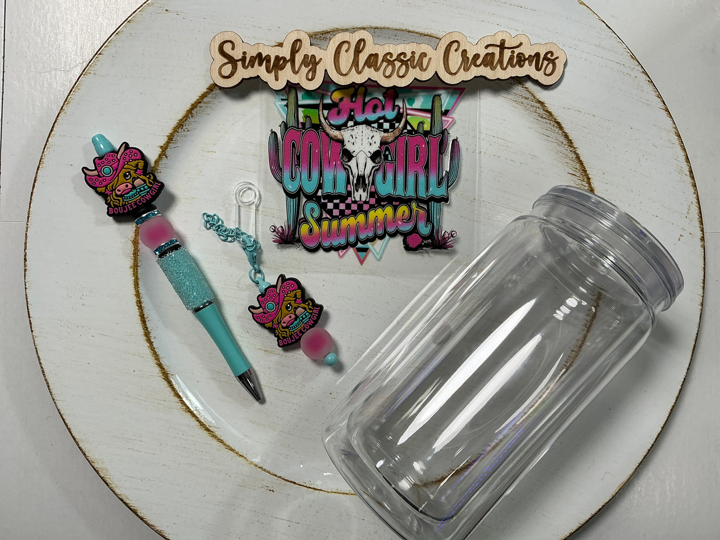 16 oz Acrylic Tumblers with Pen & Keychain Set - Boujee Cowgirl
