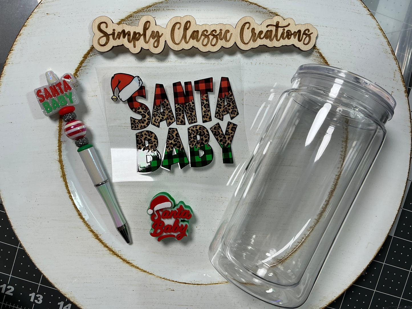 16 oz Acrylic Tumblers with Pen & Keychain Set – Santa Baby
