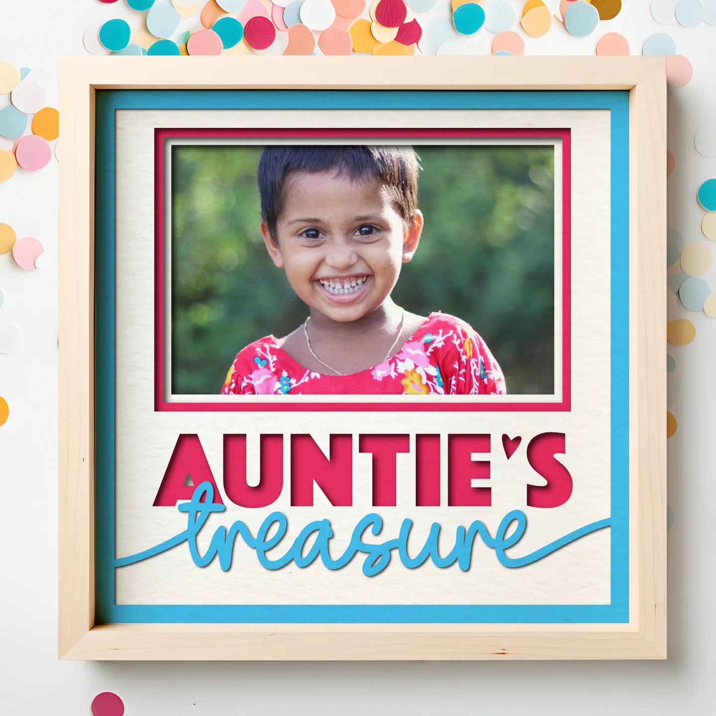 Auntie's Treasures Picture Frame Layered 8x8 Shadow Box