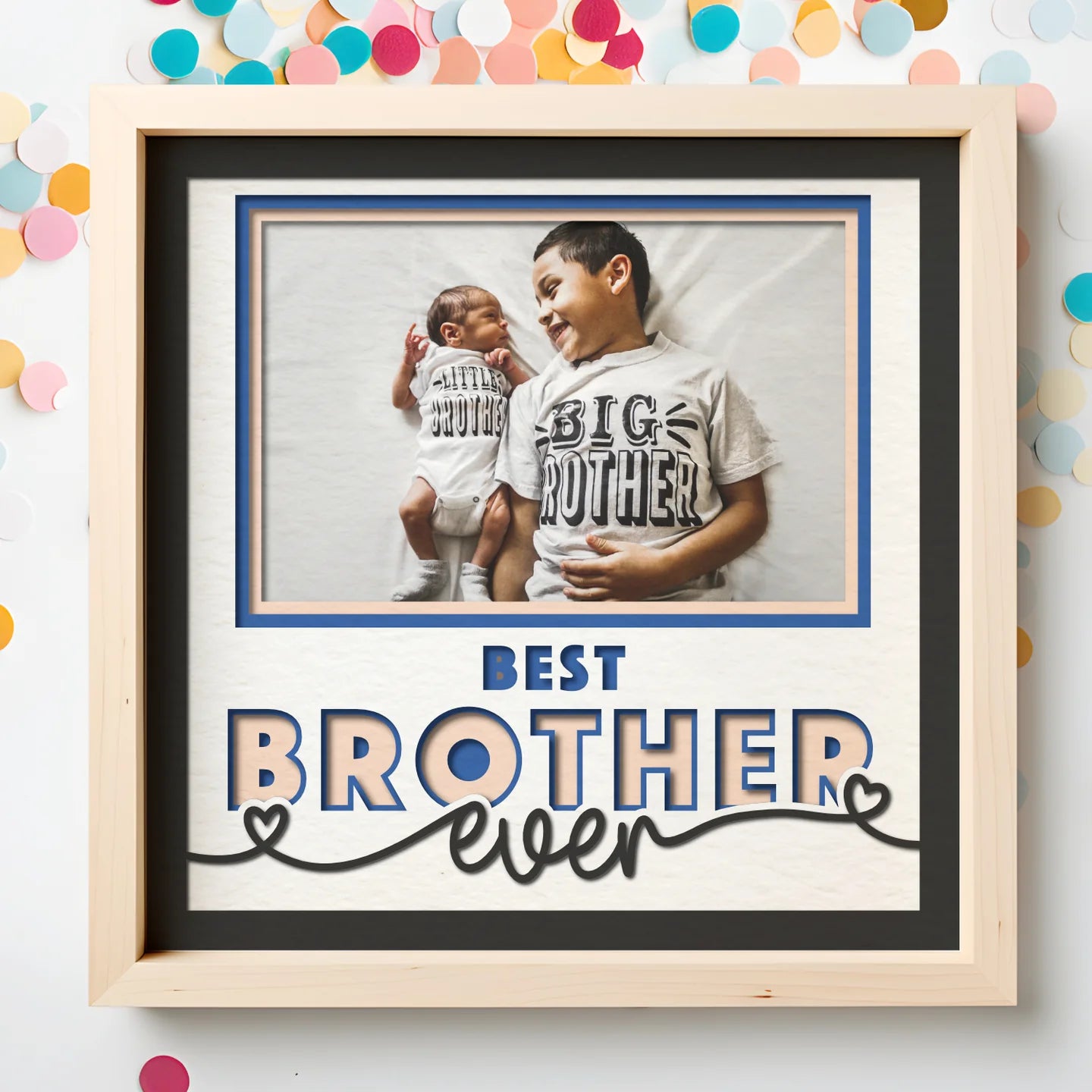 Best Brother Ever Picture Frame Layered 8x8 Shadow Box