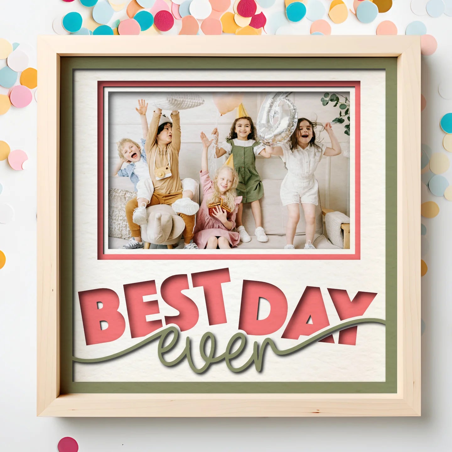 Best Day Ever Picture Frame Layered 8x8 Shadow Box