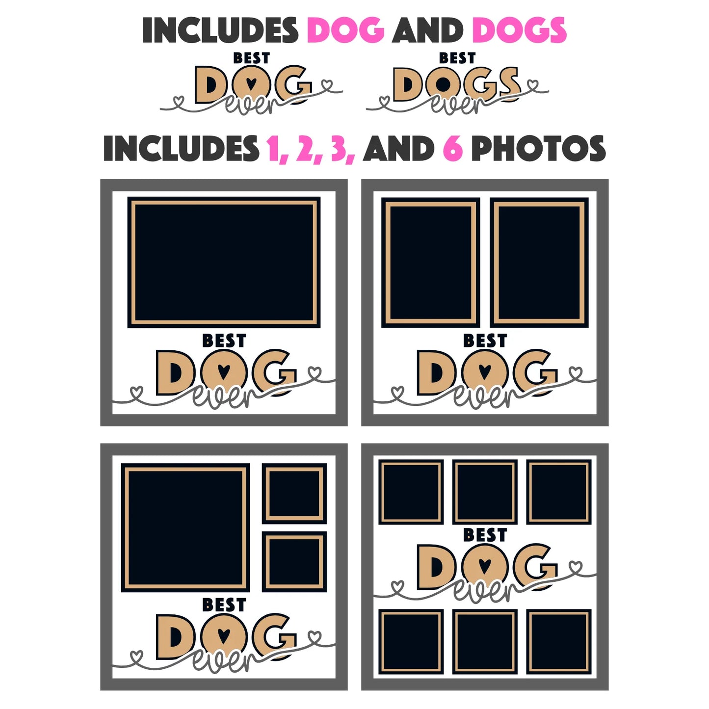 Best Dog(s) Ever Picture Frame Layered 8x8 Shadow Box