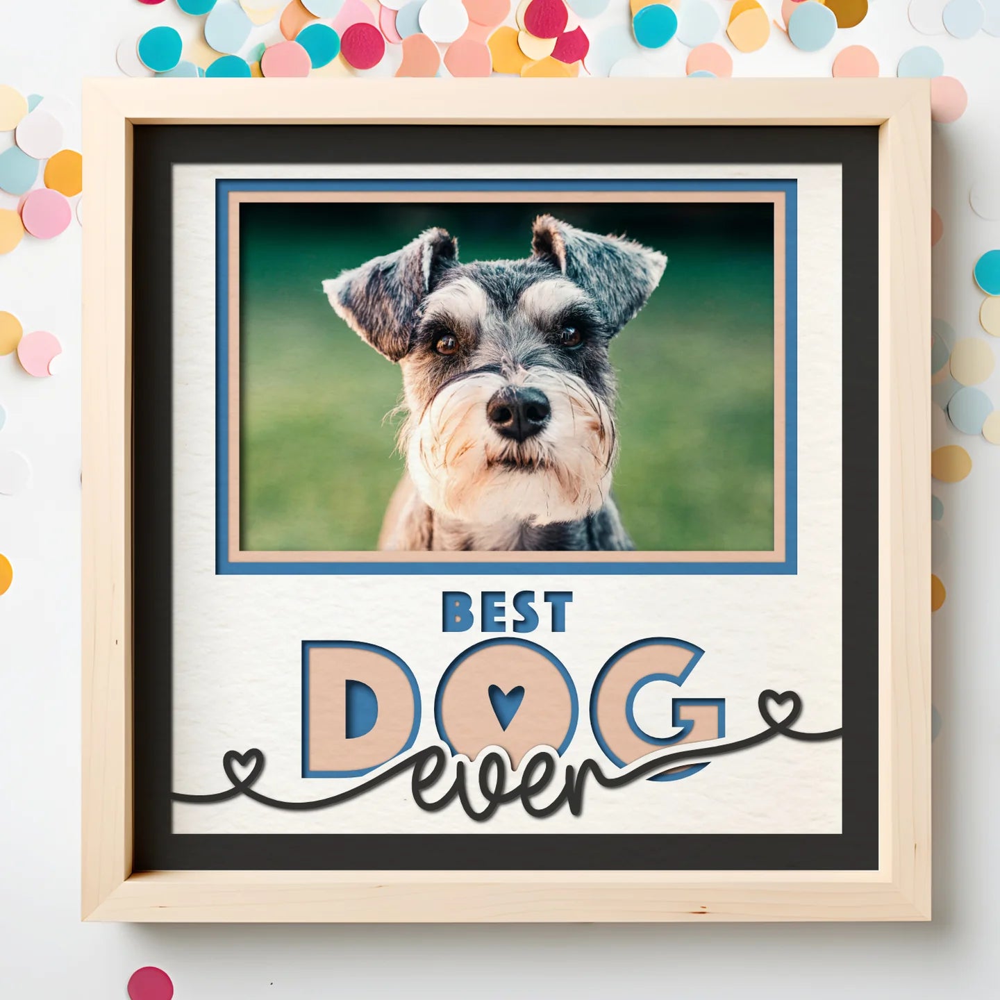 Best Dog(s) Ever Picture Frame Layered 8x8 Shadow Box