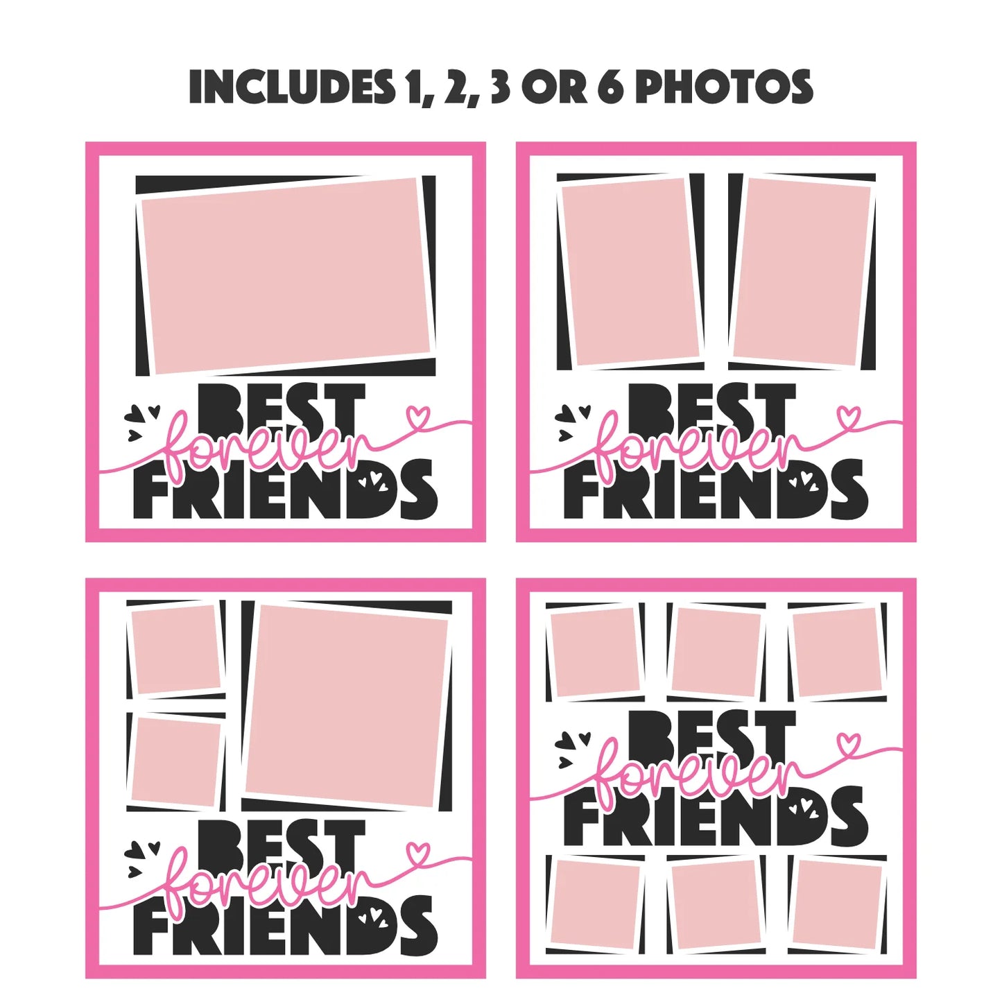 Best Friends Forever Picture Frame Layered 8x8 Shadow Box