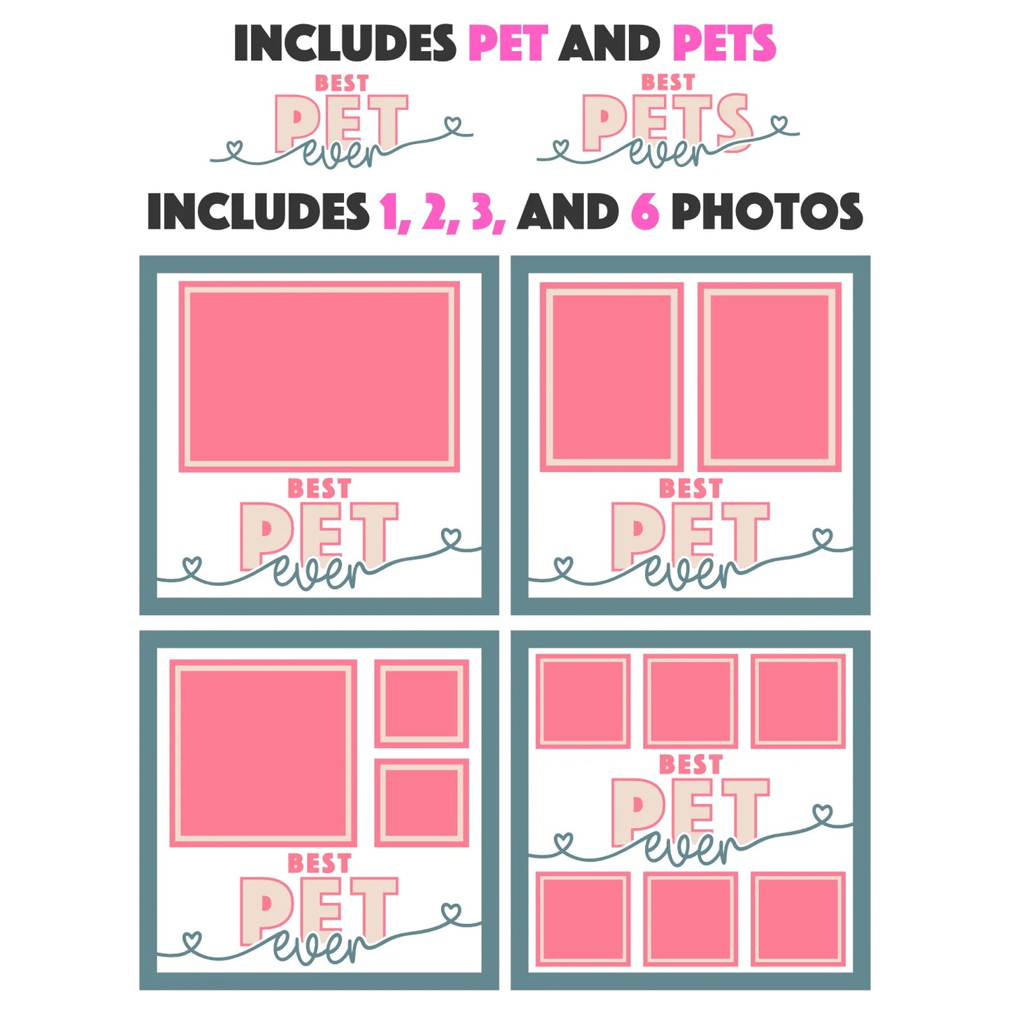 Best Pet(s) Ever Picture Frame Layered 8x8 Shadow Box