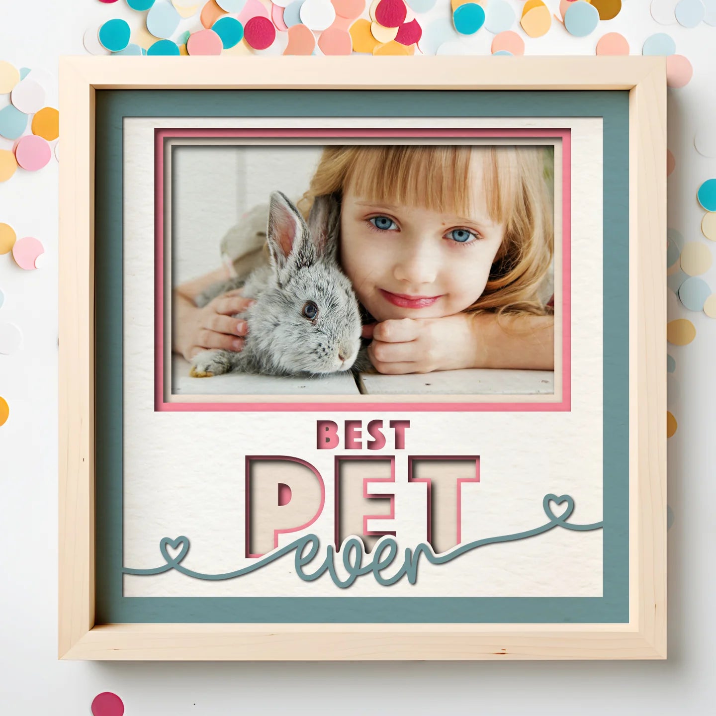 Best Pet(s) Ever Picture Frame Layered 8x8 Shadow Box