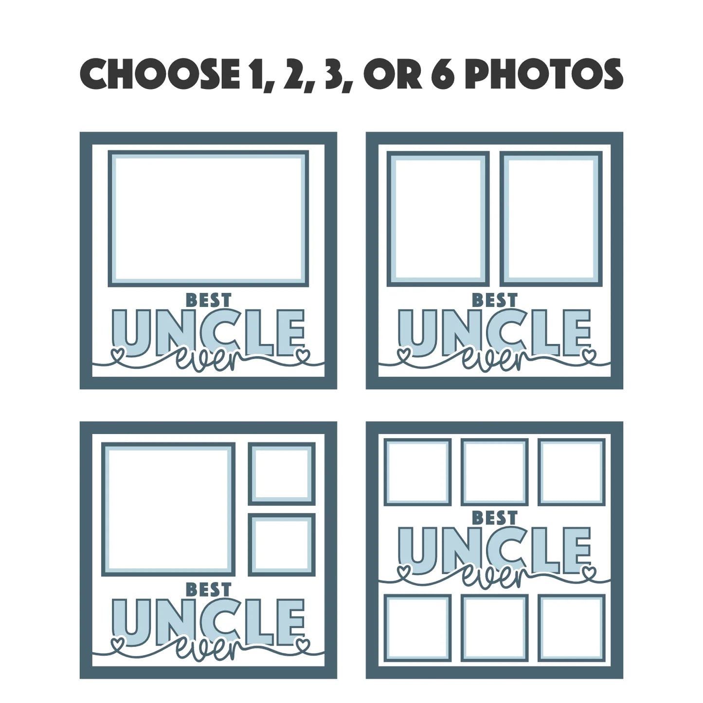 Best Uncle Ever Picture Frame Layered 8x8 Shadow Box