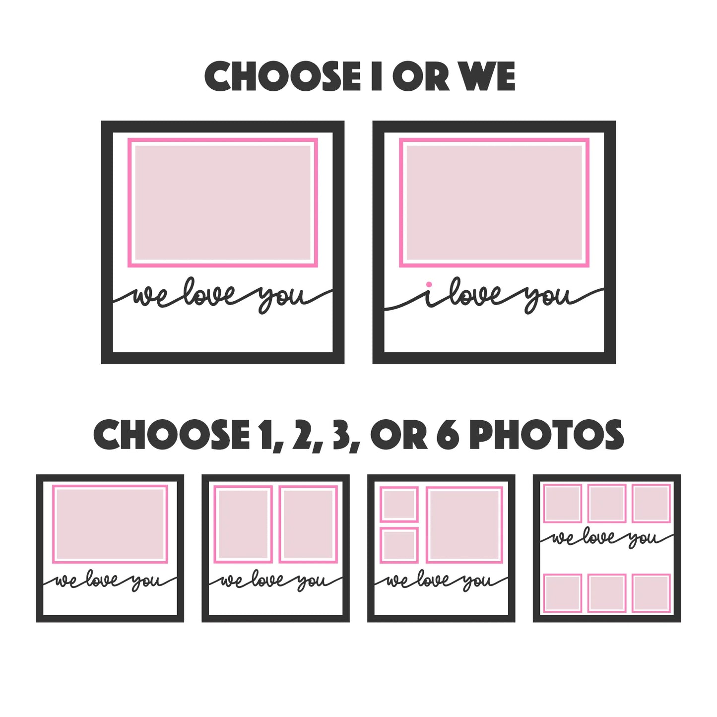 Customizable Love You Picture Frame Layered 8x8 Shadow Box