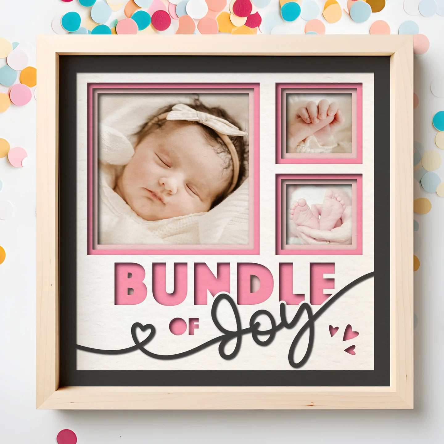 Bundle of Joy Baby Picture Frame Layered 8x8 Shadow Box