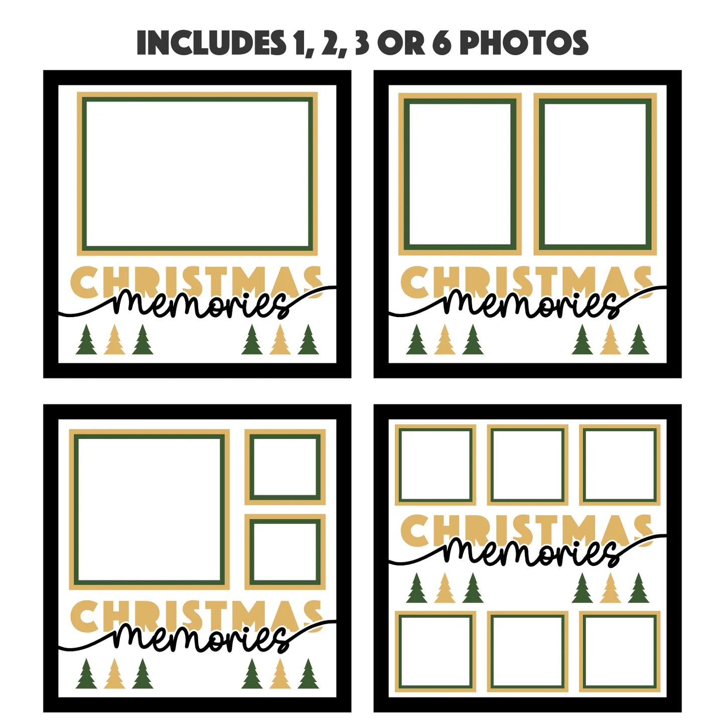 Christmas Memories Customizable Picture Frame Layered 8x8 Shadow Box