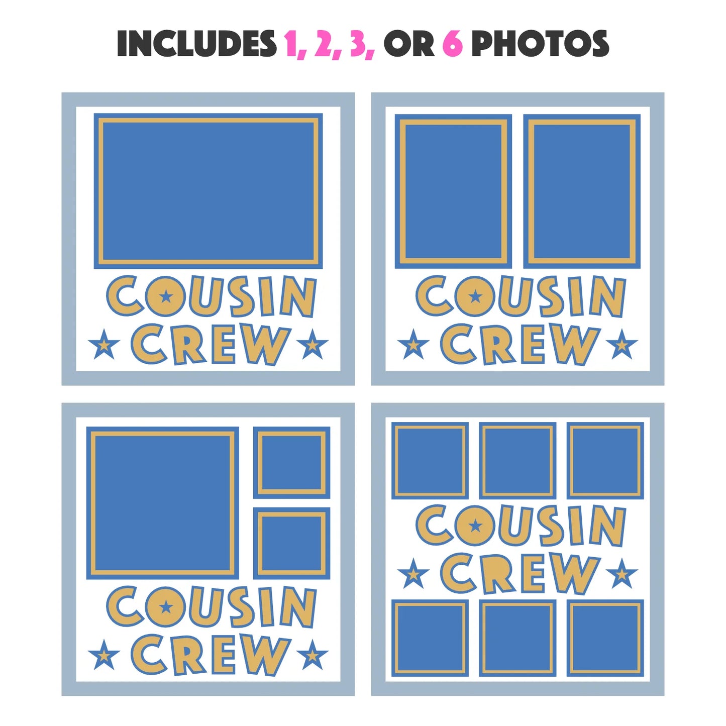 Cousin Crew Picture Frame Layered 8x8 Shadow Box