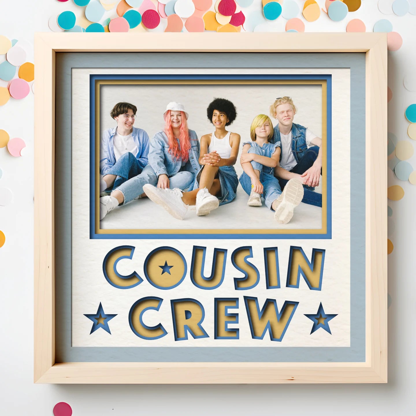 Cousin Crew Picture Frame Layered 8x8 Shadow Box