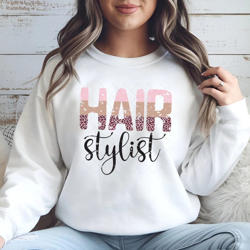 Hair Stylist Pink Leopard