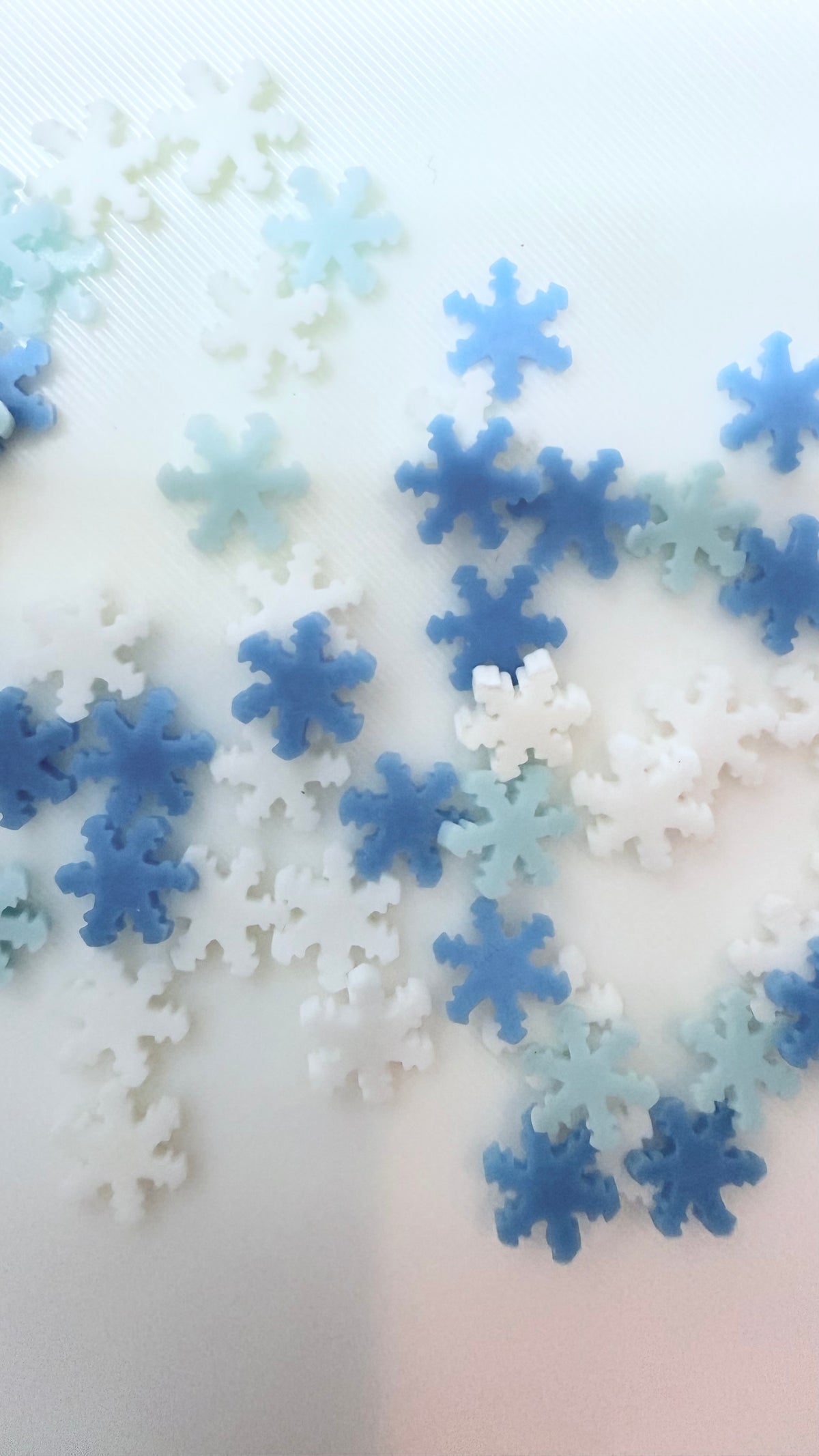 Blue/White Snowflake Mix Polymer Clay Pieces