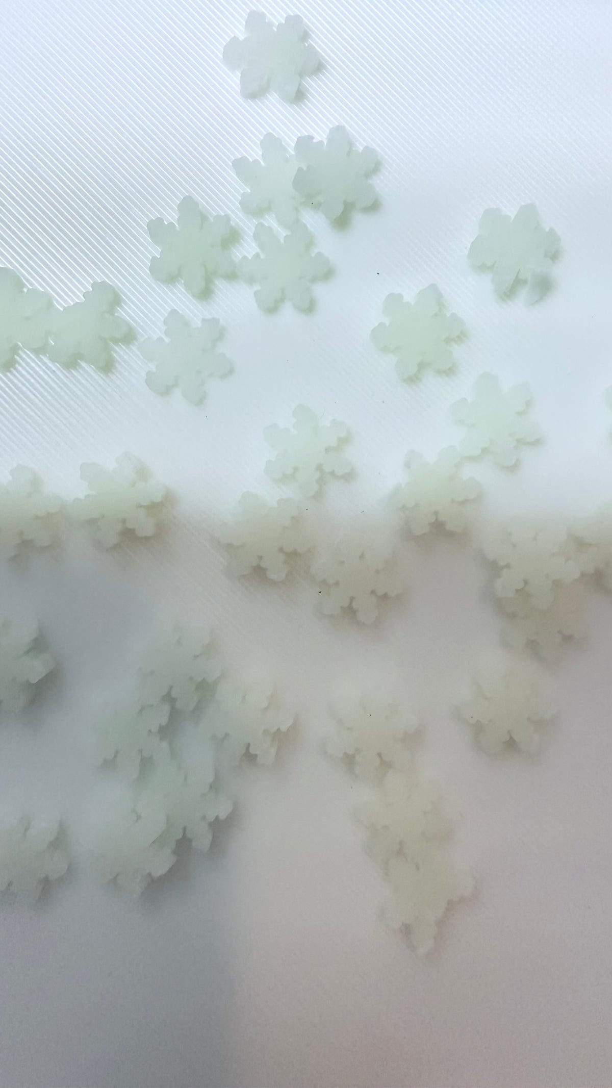 White Snowflake Glow Polymer Clay Pieces