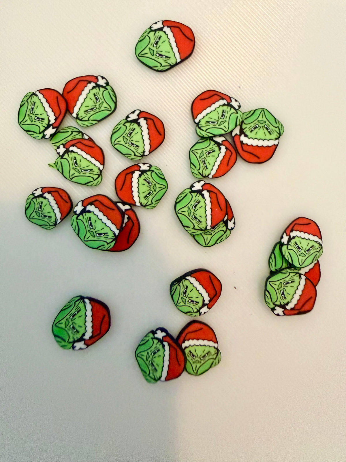 Grinchy Guy Polymer Clay Pieces