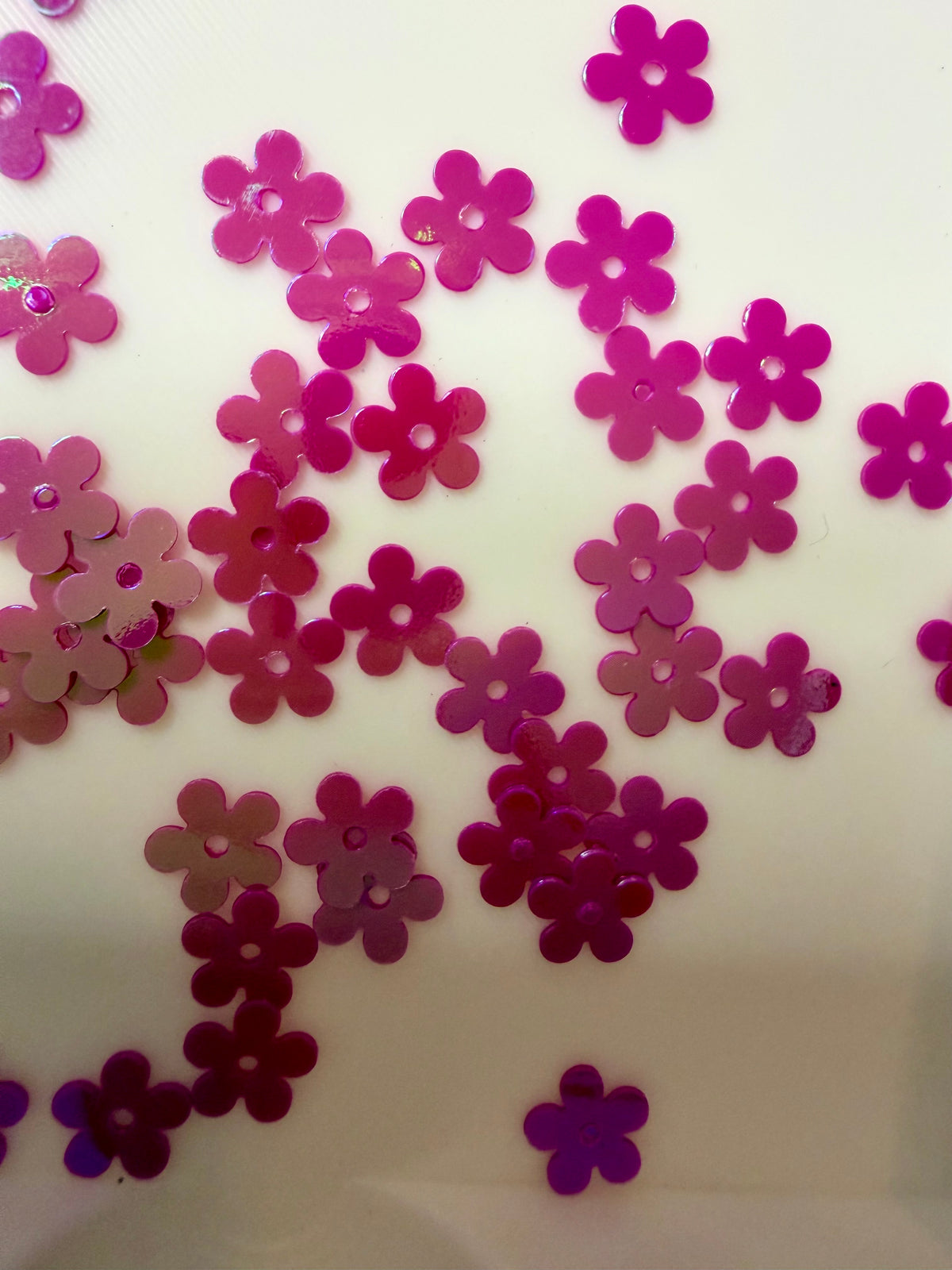 Dark Pink PVC Flower Polymer Clay Pieces