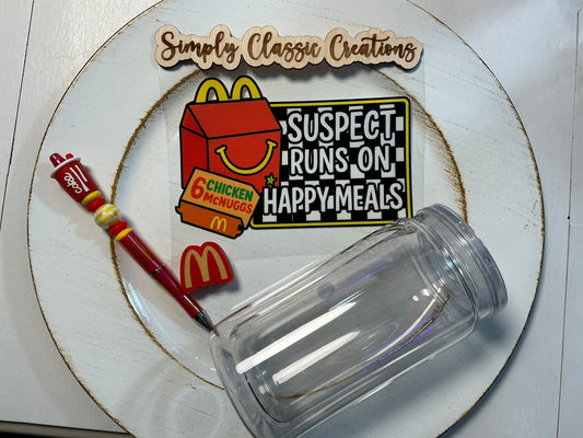 16 oz Acrylic Tumblers with Pen & Keychain Set - McDonald’s w/Coke