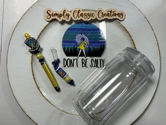 16 oz Acrylic Tumblers with Pen & Keychain Set - Don’t Be A Salty Bitch