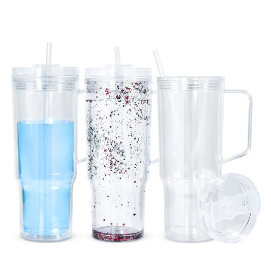 40 oz Acrylic Snow Globe Tumblers – Shake, Sip & Show Off!