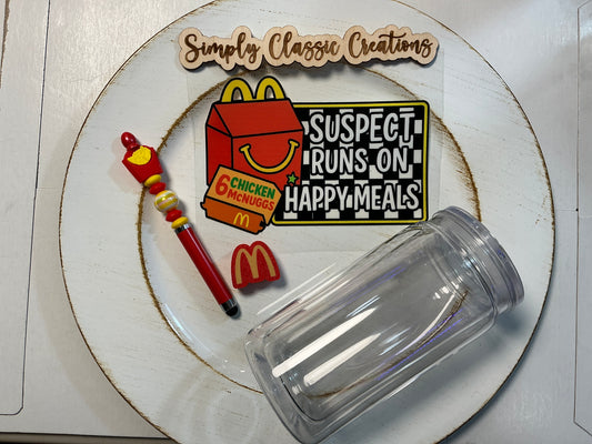 16 oz Acrylic Tumblers with Pen & Keychain Set - McDonald’s w/Fries