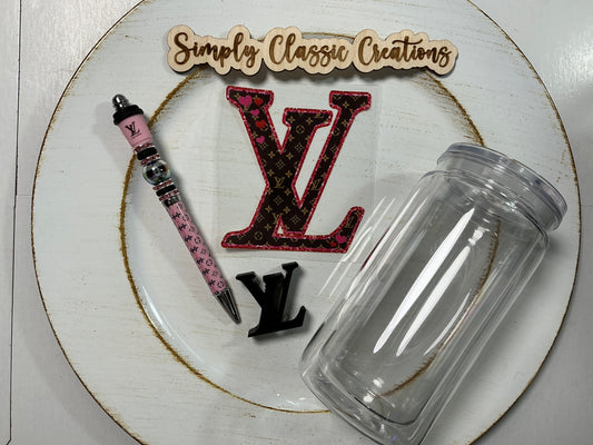16 oz Acrylic Tumblers with Pen & Keychain Set - Louis Vuitton