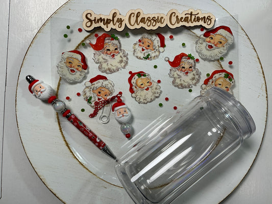 16 oz Acrylic Tumblers with Pen & Keychain Set - Santa Claus (classic)