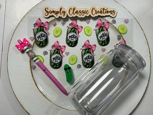 16 oz Acrylic Tumblers with Pen & Keychain Set - Pickle Slut