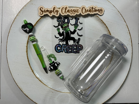 16 oz Acrylic Tumblers with Pen & Keychain Set - Frankie (So I Creep)