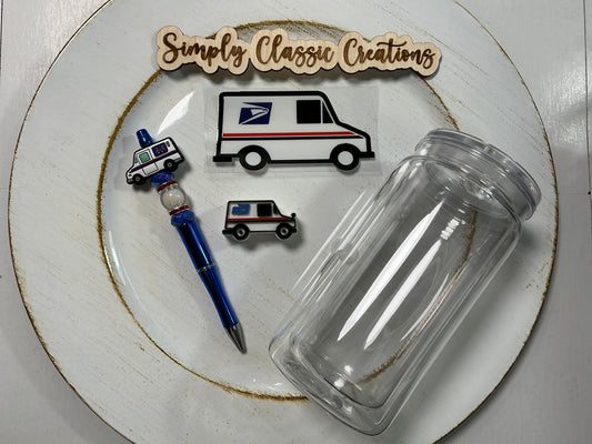 16 oz Acrylic Tumblers with Pen & Keychain Set - USPS Carrier