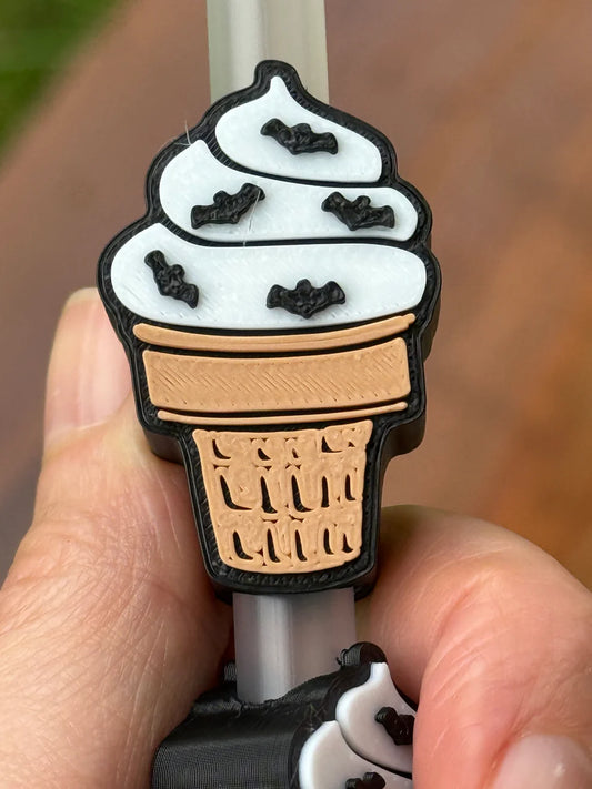 Batty for Ice Cream - 3D Straw Topper