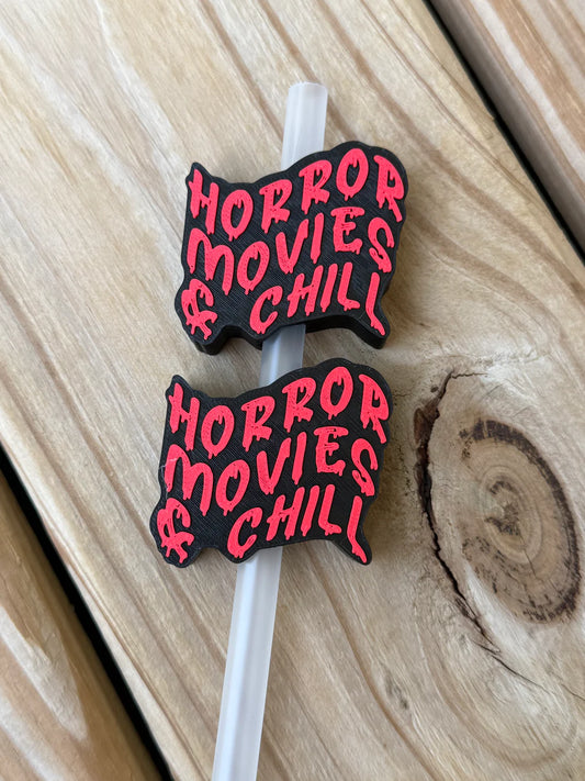 Horror Movies & Chill - 3D Straw Topper