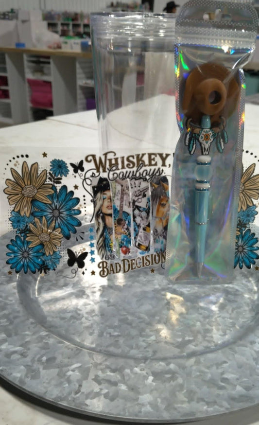 24 oz Acrylic Snow Globe Tumblers with Pen & Keychain Set – Shake, Sip & Show Off!