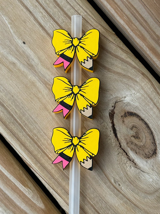 Pencil Bow - 3D Straw Topper