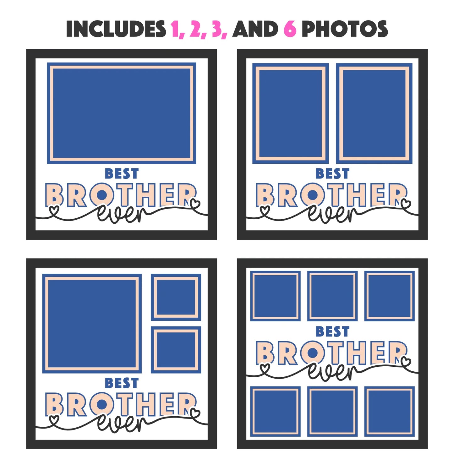 Best Brother Ever Picture Frame Layered 8x8 Shadow Box